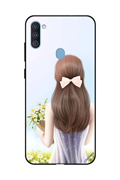 Covernex غطاء حماية لهاتف سامسونج جالاكسي A11 فتاة جميلة تحمل الزهور
