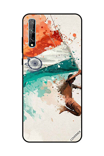 Covernex غطاء حماية لهاتف هواوي Y8P/P Smart S يحمل علم الهند أثناء الطيران