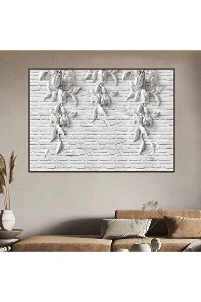 Marktna لوحة جداربة قماشية مطبوعة بتصميم اللوحة الجبسية مع برواز شامبين مجوف