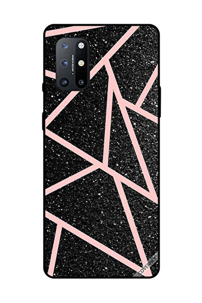 Covernex غطاء حماية لهاتف OnePlus 8T، أسود لامع، بنقشة مسارات وردية فاتحة
