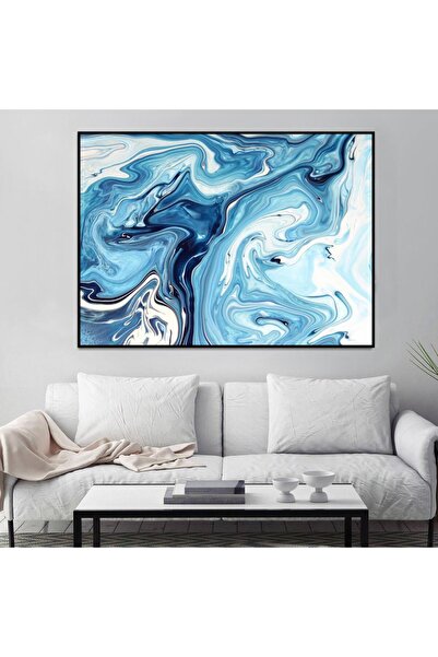 SND لوحة قماشية بتصميم الفن التجريدي مع برواز أسود مجوف