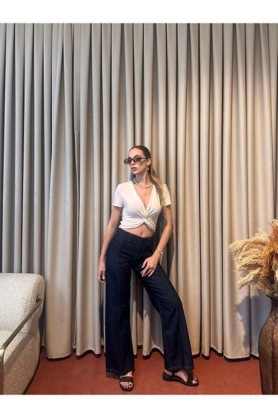 PROTO SUIT Denim Wide Leg Trousers