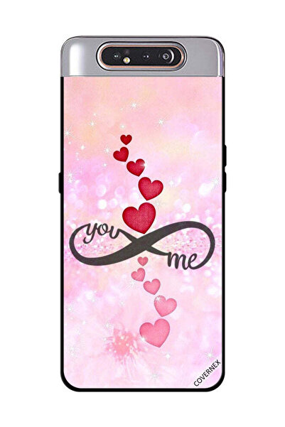 Covernex غطاء حماية لهاتف سامسونج جالاكسي A80 قلوب حمراء ووردية أنت إنفينيتي مي