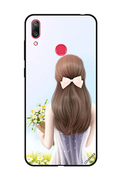 Covernex غطاء حماية لهاتف هواوي Y7 Prime 2019، فتاة جميلة تحمل الزهور