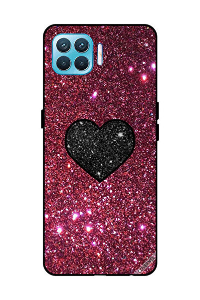 Covernex غطاء حماية لهاتف OPPO F17 Pro بتصميم قلب أسود مع لمسات حمراء لامعة