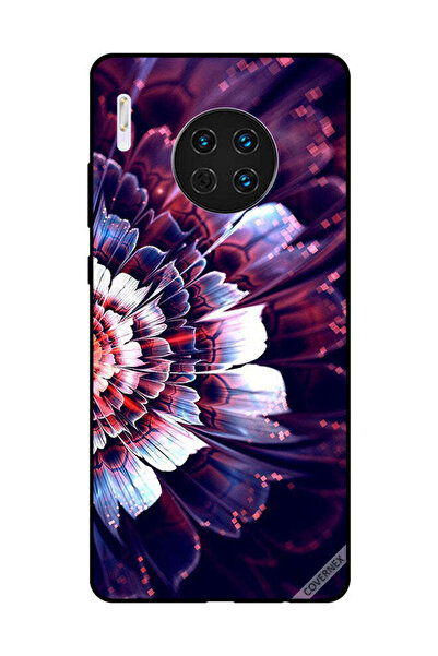 Covernex غطاء حماية لهاتف هواوي ميت 30 مع زهرة كبيرة منعكسة على الجانب الأيسر