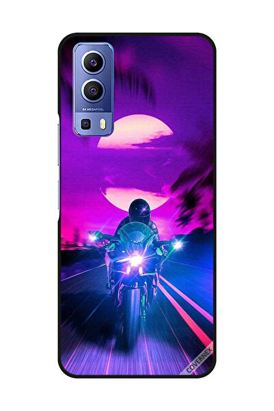 Covernex غطاء حماية لهاتف Vivo Y72 5G Biker Leaving Moon Behind