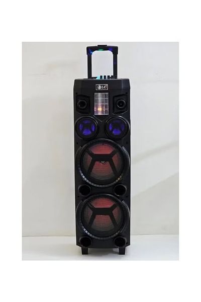 DLC مكبر صوت ترولي عالي الدقة - أضواء ملونة، BT/FM/USB/TF/AUX، مع ميكروفون