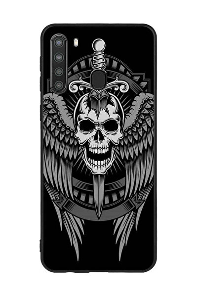 Covernex غطاء حماية لهاتف سامسونج جالاكسي A21 - جمجمة وأجنحة نسر