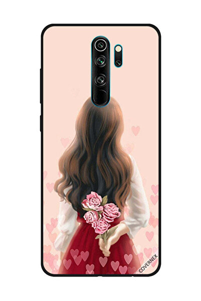 Covernex غطاء حماية لهاتف شاومي ريدمي نوت 8 برو - فتاة تخفي الزهور