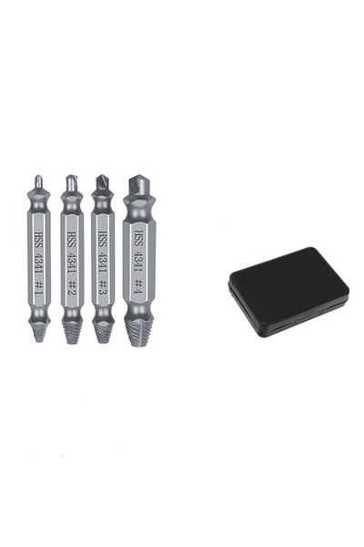 Choice GZ233-4pcs Damaged Screw Extractor Drill Bits Guide Set Broken Speed Out Easy Out Bolt Stud Stripped