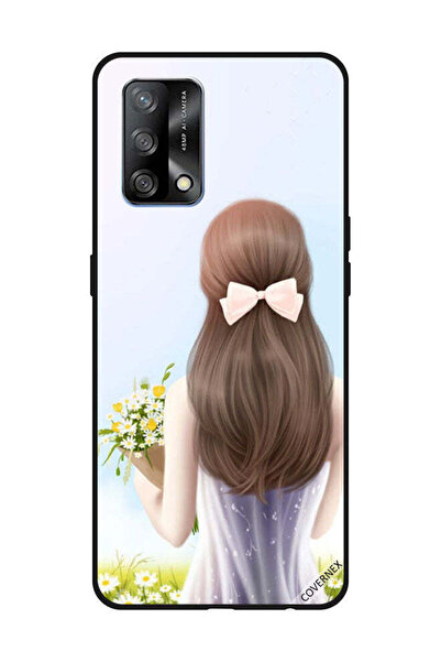 Covernex غطاء حماية لهاتف OPPO A74/F19 4G، فتاة جميلة تحمل الزهور