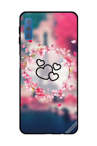 Covernex غطاء حماية لهاتف سامسونج جالاكسي A7 2018 - قلوب سوداء