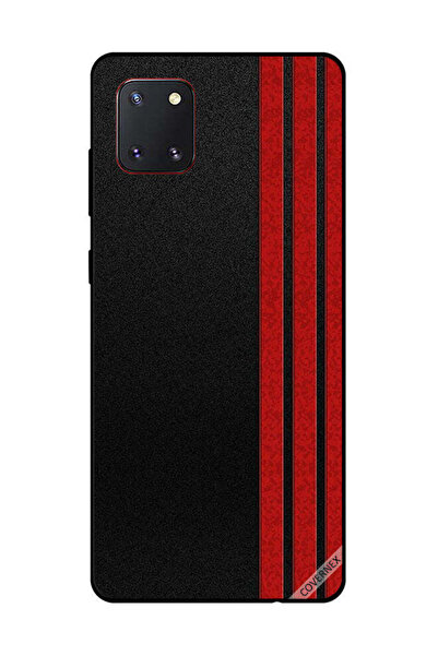 Covernex غطاء حماية لهاتف سامسونج جالكسي نوت 10 لايت بثلاثة خطوط عمودية حمراء