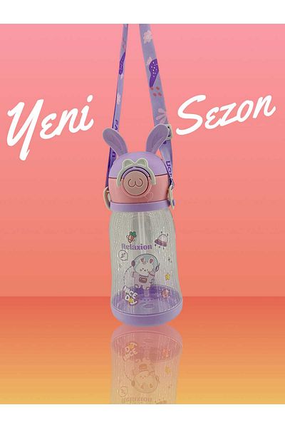 Relaxion , Eared, Neck Hanger, Imported Luxury Pink Flask/Water Bottle 600 ml (444)