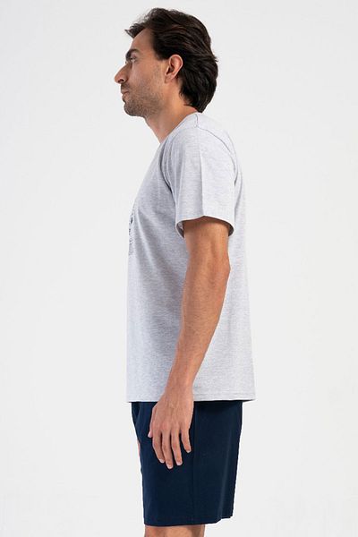 VİENETTA Men's Short Sleeve Shorts Pajamas Suit, 408424