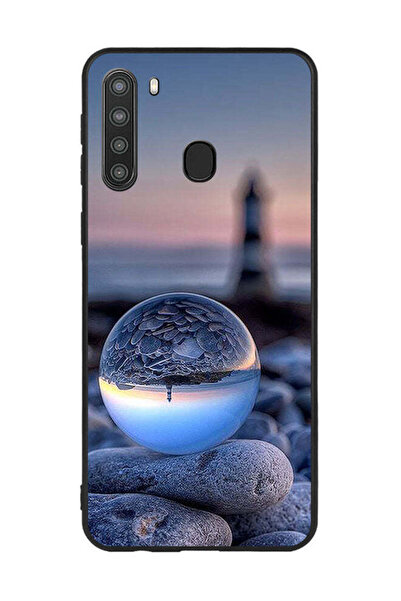 Covernex غطاء حماية لهاتف سامسونج جالاكسي A21، تصوير رائع للطبيعة في زجاج دائري