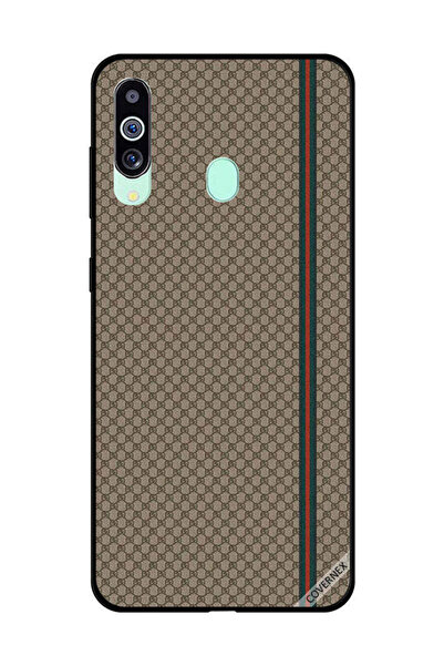 Covernex غطاء حماية لهاتف سامسونج جالاكسي M40 بخطوط حمراء وخضراء على نمط بني