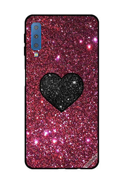 Covernex غطاء حماية لهاتف سامسونج جالاكسي A7 2018 - قلب أسود مع لمسات حمراء ل...