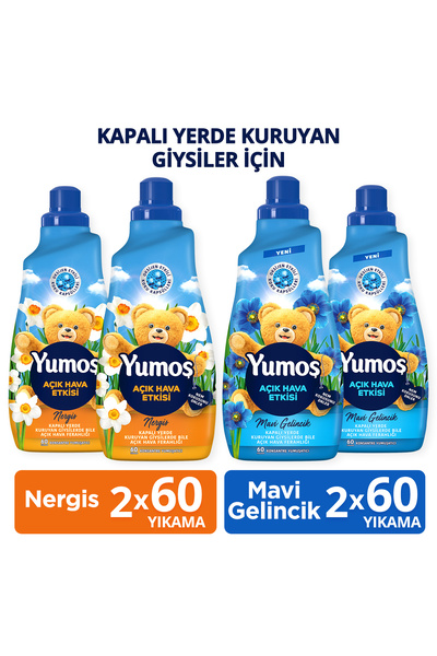 Yumoş Yumoş Açık Hava Etkisi Yumuşatıcı Mavi Gelincik 1440 Ml x2 + Yumoş Açık...