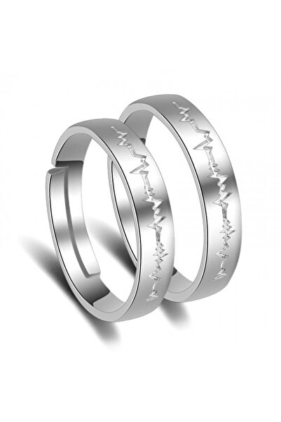 Kelan Set 2 Inele placate cu Argint S925 Reglabil Cuplu Bătăile Inimii Passion – El & Ea