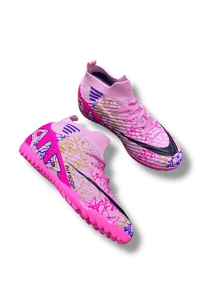 LALİGA Laliga Kids Socks Football Field Shoes Pink Black Patterned