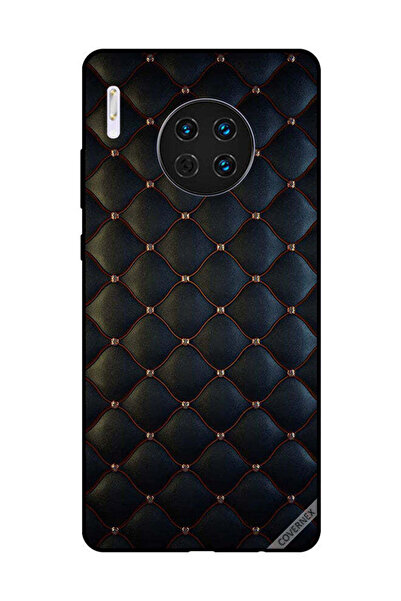 Covernex غطاء حماية لهاتف هواوي ميت 30، مطبوع عليه نقشة قماشية سوداء