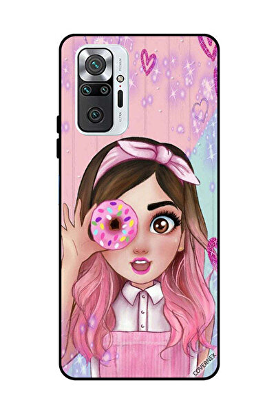 Covernex غطاء حماية لهاتف شاومي ريدمي نوت 10 برو 4G، فتاة صغيرة لطيفة تحمل دونات