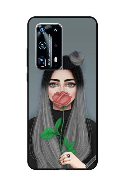 Covernex غطاء حماية لهاتف هواوي بي 40 برو بلس، فتاة لطيفة تخفي فمها على شكل و...