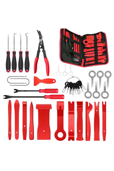 Choice Red 41 PCS Hand-held Disassembly Tools Car Trim Removal Tool Panel Door Audio Trim Removal Kit Auto