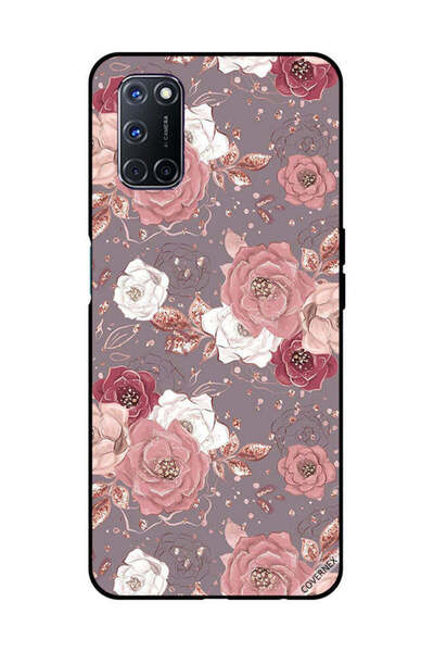 Covernex غطاء حماية لهاتف OPPO A52/A72/A92 بنقشة زهور بلون الشوكولاتة