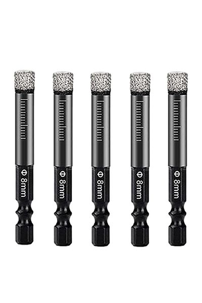 Vibra Tite 8mm 5pc 6mm/8mm Vaccum Brazed Diamond Dry Drill Bit Hex Handle Hole Saw Cutter For Marble Granite Ce