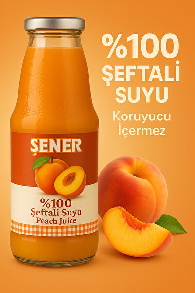Şener %100 ŞEFTALİ SUYU CAM ŞİŞE MEYVE SUYU 1 LT