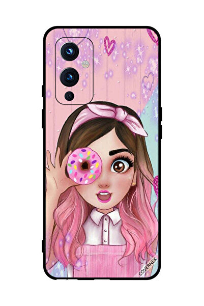 Covernex غطاء حماية لهاتف OnePlus 9 - فتاة صغيرة لطيفة تحمل دونات