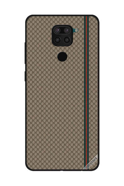 Covernex غطاء حماية لهاتف شاومي ريدمي نوت 9 بخطوط حمراء وخضراء على نمط بني