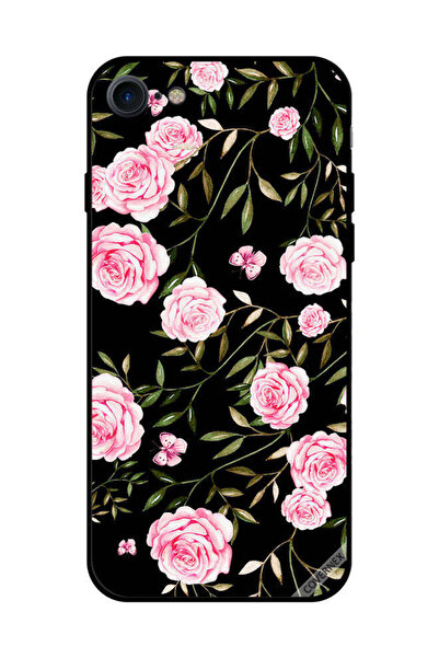 Covernex غطاء حماية لهاتف iPhone SE 2020 - ورود وردية في باقات من الأوراق الص...