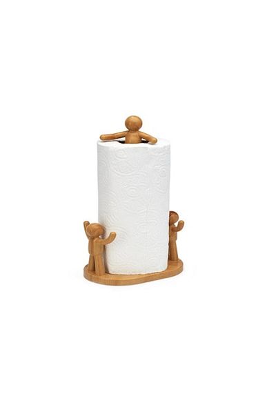 Flosoft Kitchen Towel Holder Plastic with Wood Imitation
