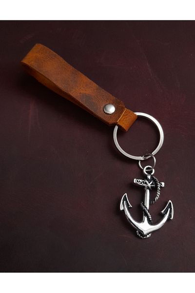 BSN Store Anchor Symbol Premium Keychain Hand Made Real Leather Keychain