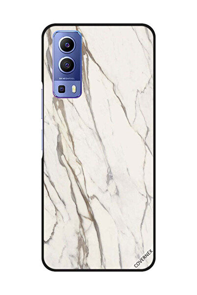 Covernex غطاء حماية لهاتف Vivo Y72 5G بنمط رخامي أبيض متشقق