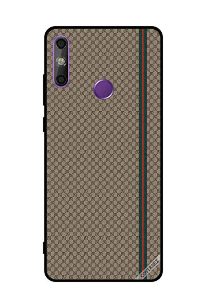 Covernex غطاء حماية لهاتف هواوي إنجوي 20E بخطوط حمراء وخضراء على نمط بني