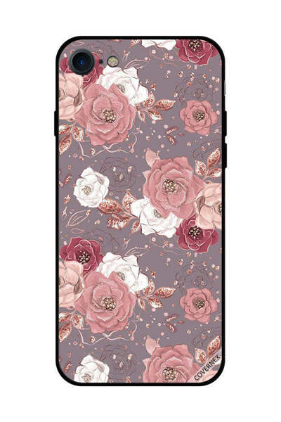 Covernex غطاء حماية لهاتف iPhone SE 2020 بنقشة زهور بلون الشوكولاتة