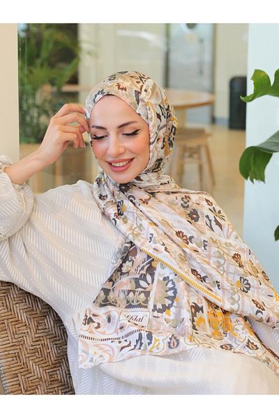efdal şal eşarp Jade Pattern Voile Silk Shawl