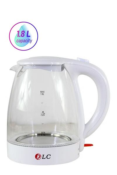 DLC Electric Glass Kettle 1.8 L 2200 W White