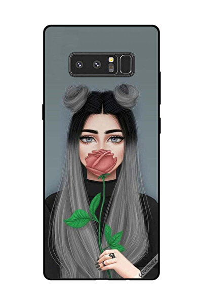 Covernex غطاء حماية لهاتف سامسونج جالاكسي نوت 8، فتاة لطيفة تخفي فمها على شكل...