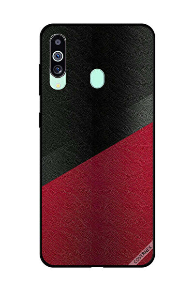 Covernex غطاء حماية لهاتف سامسونج جالاكسي M40 بنمط جلدي أسود وأحمر