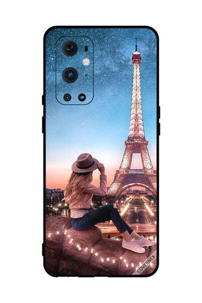 Covernex غطاء حماية لهاتف OnePlus 9 Pro - فتاة قبعة بنية وبرج إيفيل