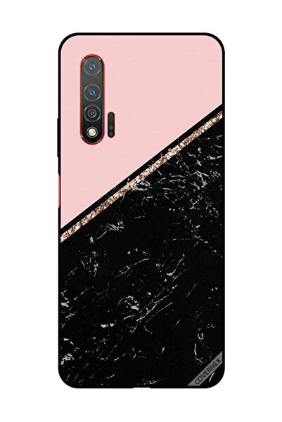 Covernex غطاء حماية لهاتف هواوي نوفا 6 5G - رخام أسود وشريط ذهبي