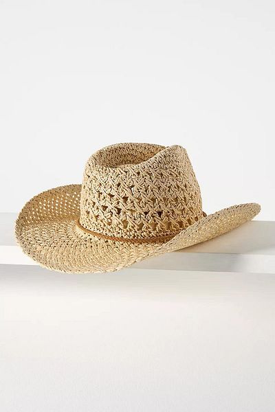 Külah Women's Breathable Drawstring Premium Straw Cowboy Hat - Beige
