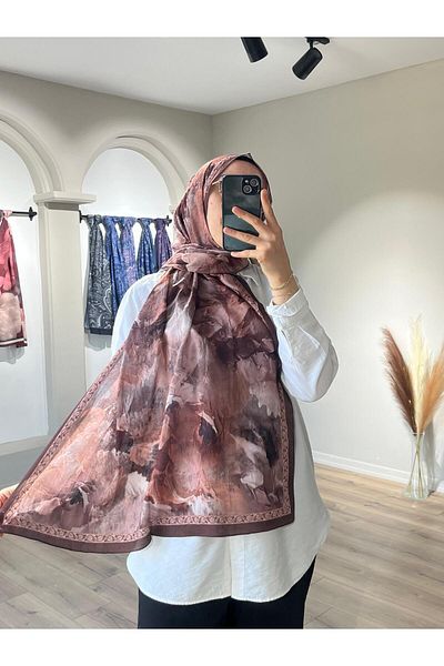 Merwiss Sera Pattern Kraş Cinnamon Shawl