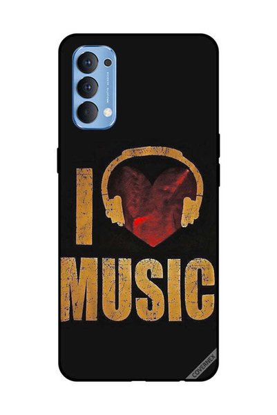 Covernex غطاء حماية لهاتف OPPO Reno 4 4G Vintage I Love Music